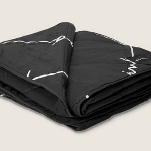 Victorias Secret Pink black quilted blanket 50x60